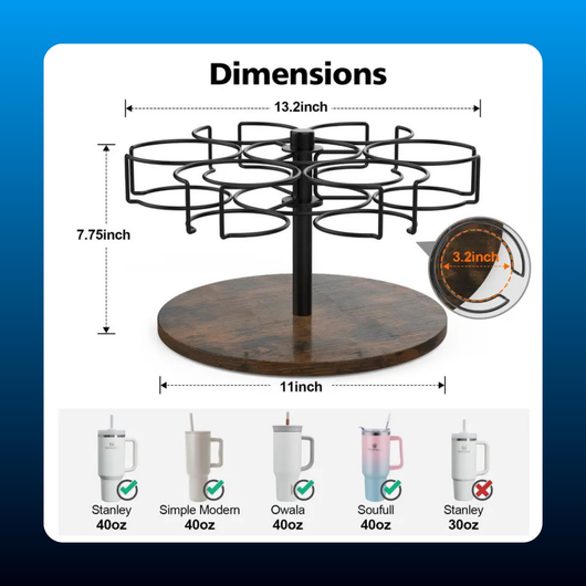 360-Degree Rotating Tumbler Organizer
