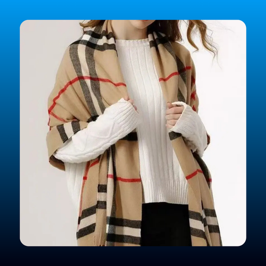 Oversized Plaid Blanket Scarf