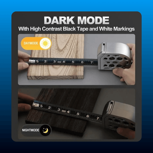 Retractable Tape Measure with Dark Mode
