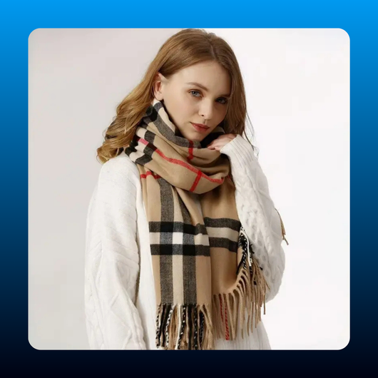 Oversized Plaid Blanket Scarf