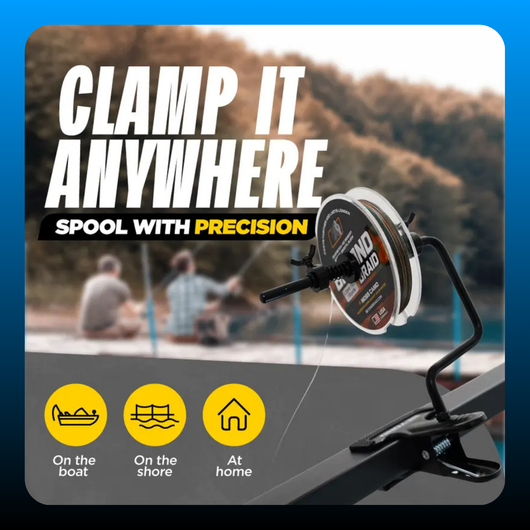 Portable Table Mounted Reel Spooler for Spinning & Baitcasting Reels