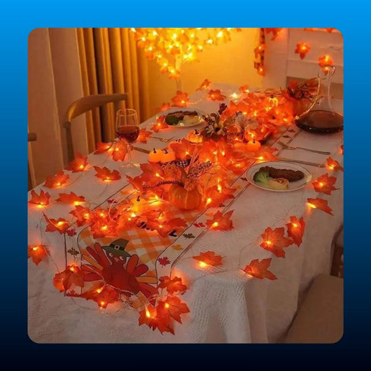 Lighted Fall Maple Leaf Garland