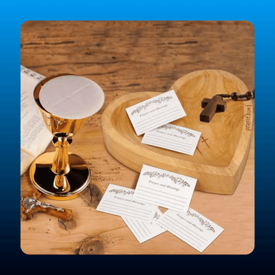 Wooden Heart Prayer Bowl with Cards