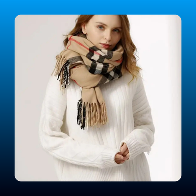 Oversized Plaid Blanket Scarf