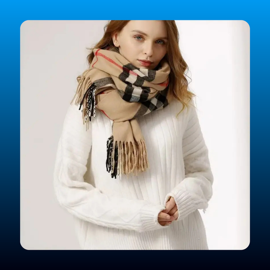 Oversized Plaid Blanket Scarf