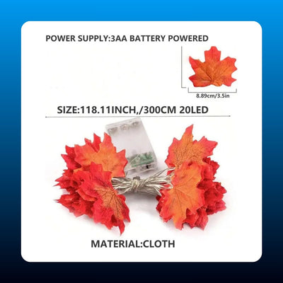 Lighted Fall Maple Leaf Garland