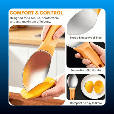 Stainless Steel Curved Fruit Knife and Scoop