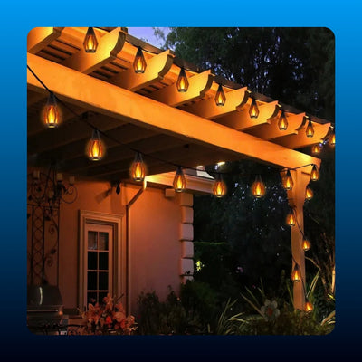 Solar Flame Effect String Lights (15 Bulbs)