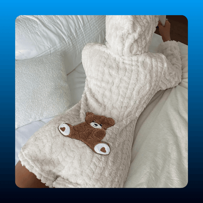 Teddy Bear Hooded Fleece Romper
