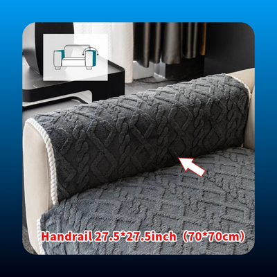 Cross Grid Solid Color Soft Velvet Sofa Pad