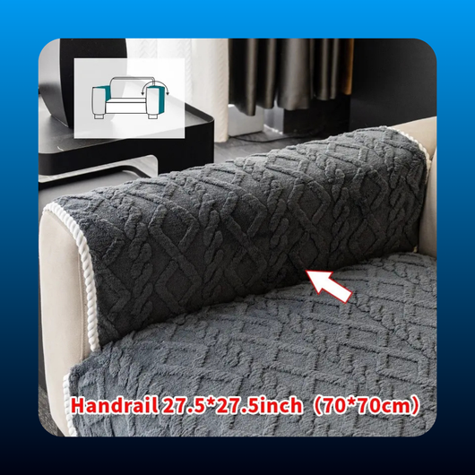 Cross Grid Solid Color Soft Velvet Sofa Pad