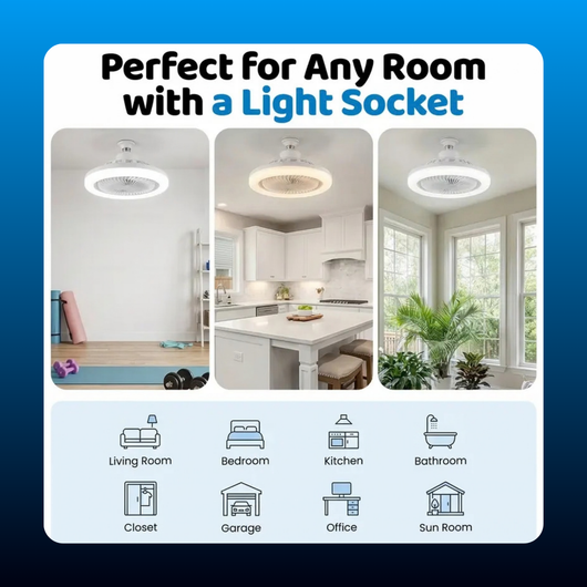 Light Socket Fan with RGB Lighting