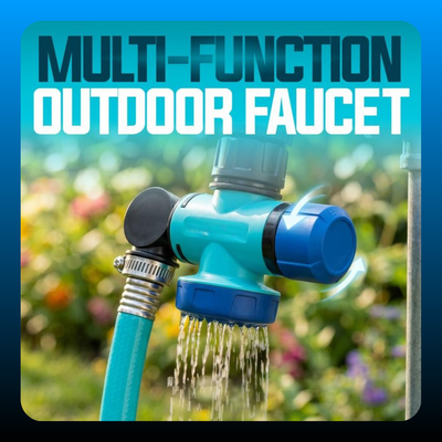 Multi-Function Outdoor Faucet and Garden Hose Tap Connector
