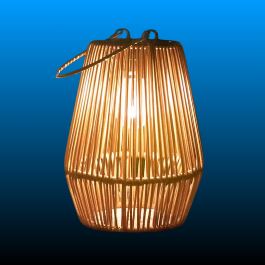 Handwoven Rattan Solar Lantern