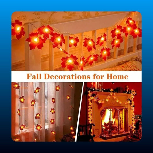 Lighted Fall Maple Leaf Garland