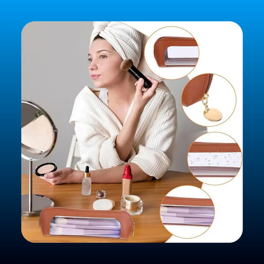 Portable Lightweight Makeup Brush & Cosmetic Bag