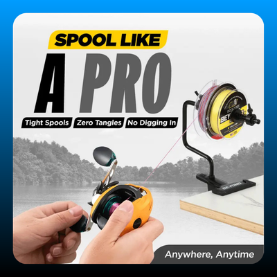 Portable Table Mounted Reel Spooler for Spinning & Baitcasting Reels