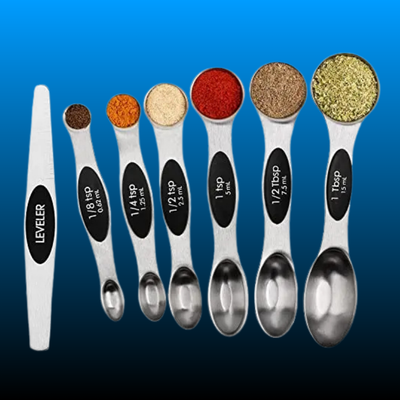 Stainless Steel Magnetic Spoons 7 Set with Leveler