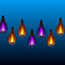 Solar Halloween Flame Lantern String Lights