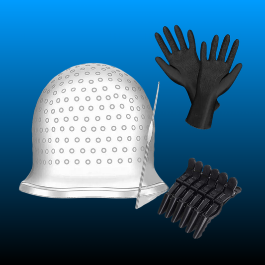 Silicone Hair Dyeing Cap with Gloves & Clips