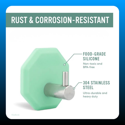Self Adhesive Antimicrobial Shower Hook
