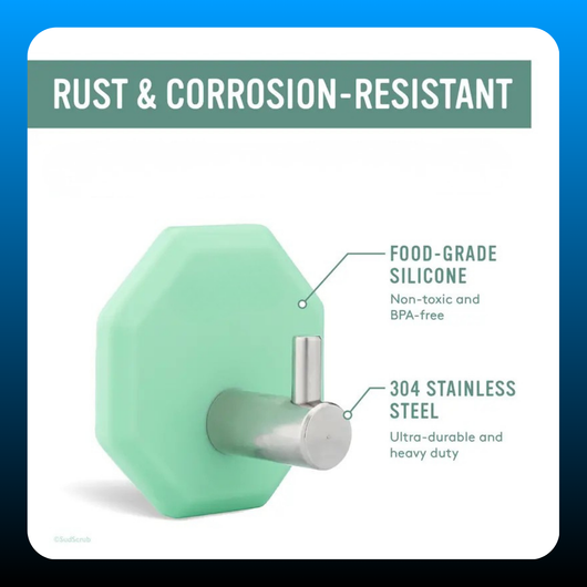 Self Adhesive Antimicrobial Shower Hook