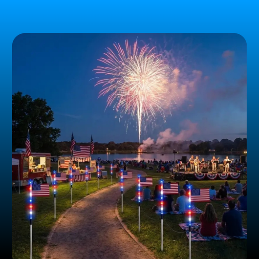 8-Piece 4th of July Flag Light Set