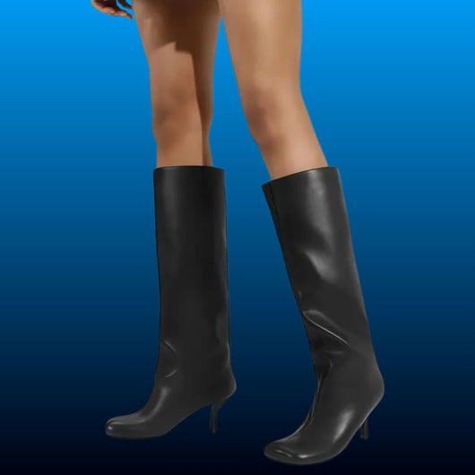Wide Calf Knee High Stiletto Boots