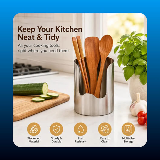 Thickened Stainless Steel Utensil Organizer