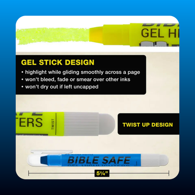 Bible Safe Highlighter Set of 6 Bright Flouresent Colors