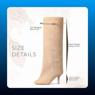 Wide Calf Knee High Stiletto Boots