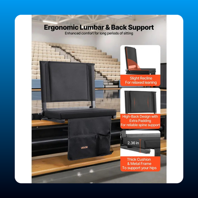 Folding Stadium Seat with Back Support