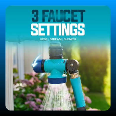 Multi-Function Outdoor Faucet and Garden Hose Tap Connector