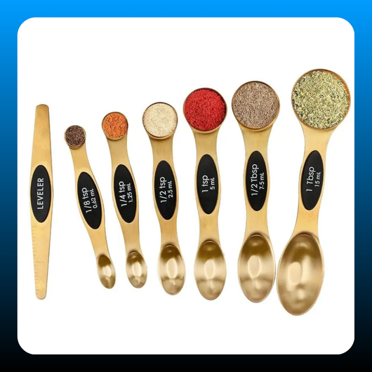 Stainless Steel Magnetic Spoons 7 Set with Leveler