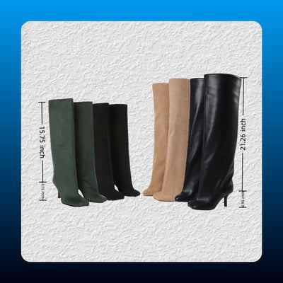 Wide Calf Knee High Stiletto Boots