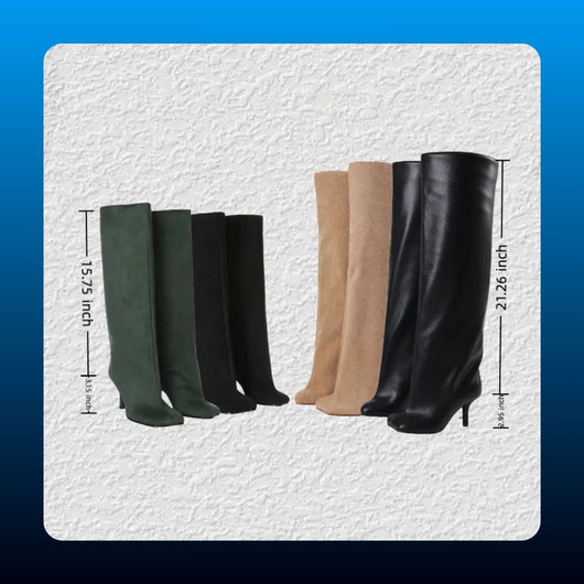 Wide Calf Knee High Stiletto Boots