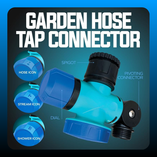 Multi-Function Outdoor Faucet and Garden Hose Tap Connector
