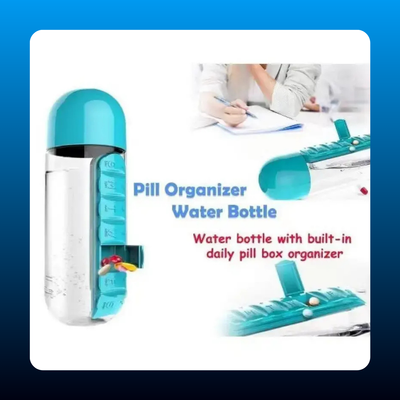 2-in-1 Water Bottle with Pill Organizer