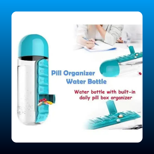 2-in-1 Water Bottle with Pill Organizer
