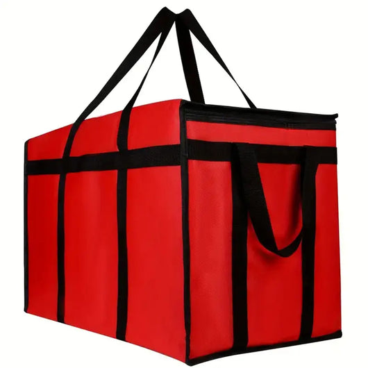Foldable Oversized Red Cold & Heat-Resistant Insulated Bag