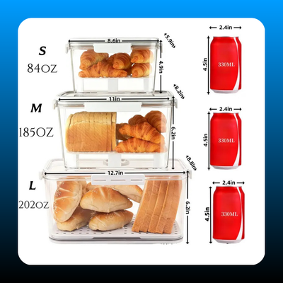 Airtight Bread Box with Time Recording Dial