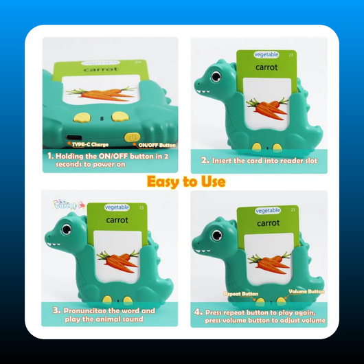Dinosaur Talking Flash Cards with Interactive Learning Stickers