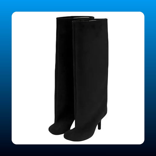 Wide Calf Knee High Stiletto Boots
