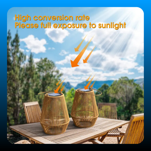 Handwoven Rattan Solar Lantern