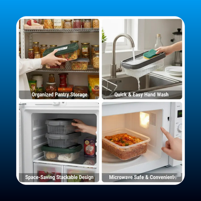 Durable Rectangular Kitchen Food Storage Containers