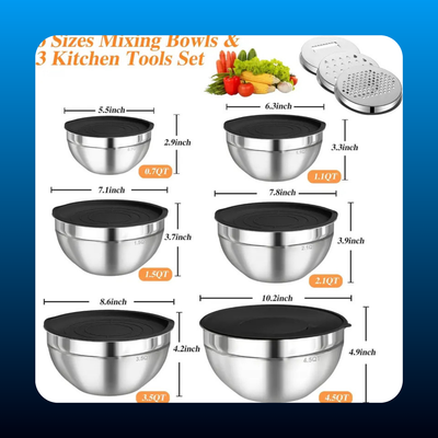 6 Piece Mixing Bowl with Lids Set