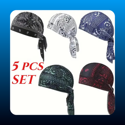 5-Pack Paisley Print Bandana Set