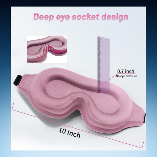 3D Contoured Blackout Sleep Eye Mask with Lash-Friendly Design