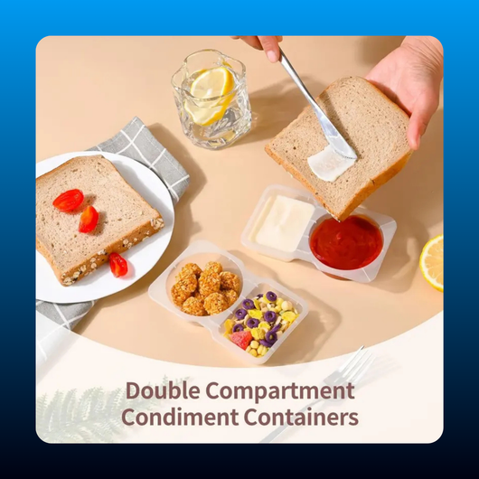 Double Compartment Snack and Condiment Containers (20 Pack)