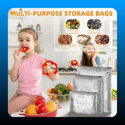 Reusable Aluminum Foil Sealable Storage Bags (30 Pack)
